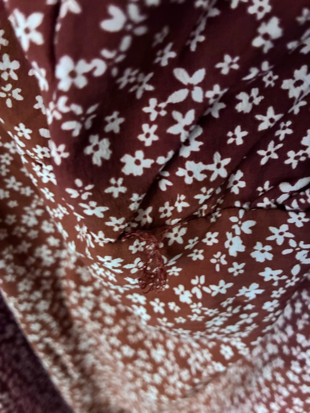 Lush Rust Floral Blouse with Light Pink Print - Picture 6 of 6